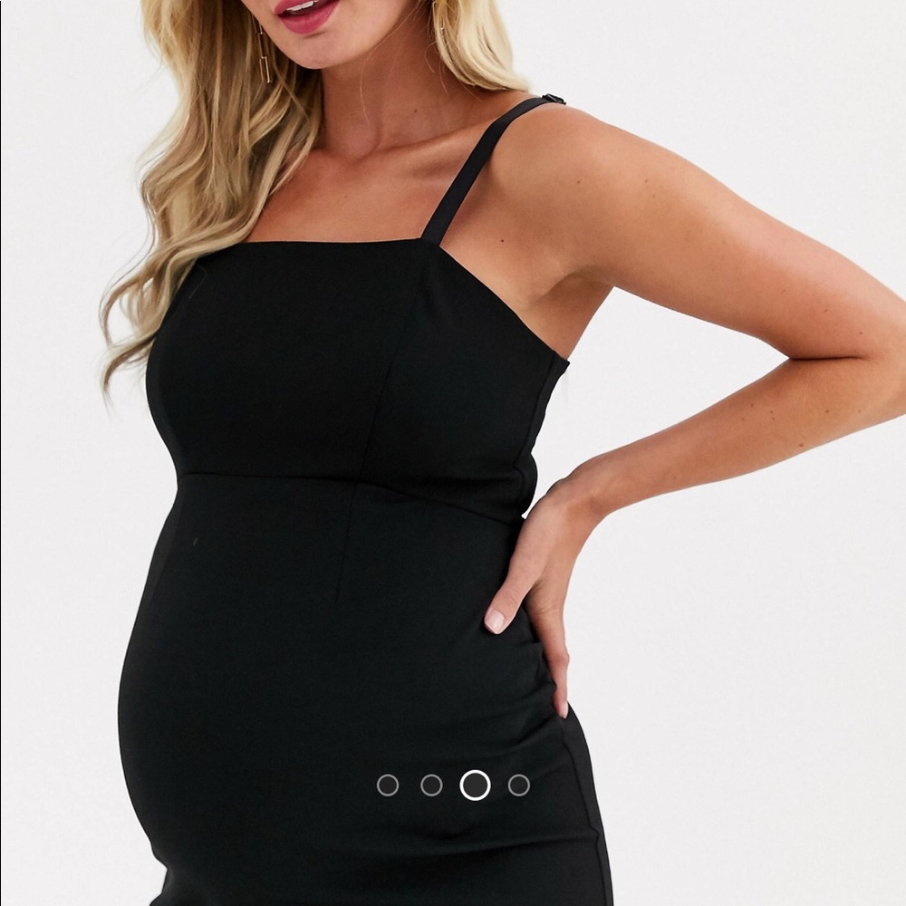 ASOS queen Bee Black midi maternity dress - Picture 2 of 4